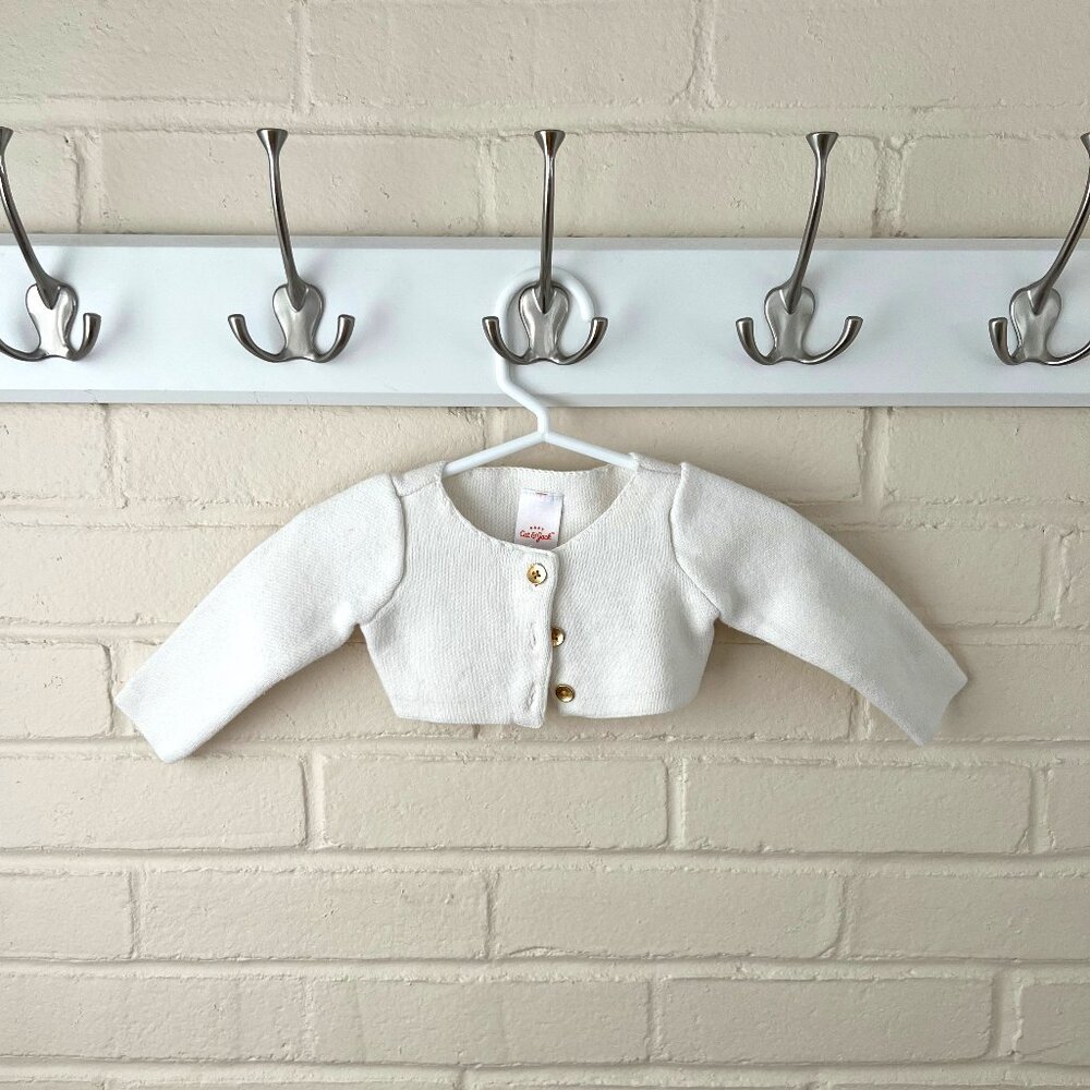Newborn Cat & Jack | Cream Long Sleeve Cardigan | Gold Buttons